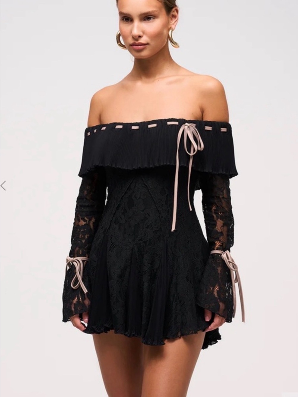Colette Over the Shoulder Lace Mini Dress